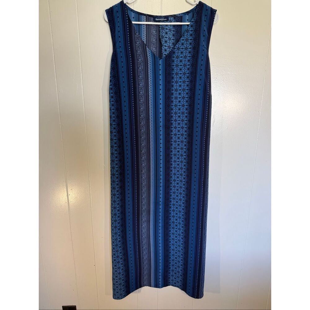 VTG Y2K geometric print sleeveless maxi Penningtons dress 20